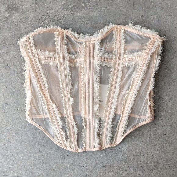 Jaded London Nude First Date Organza Frayed Boned Corset size US 6 NWT - Picture 2 of 9